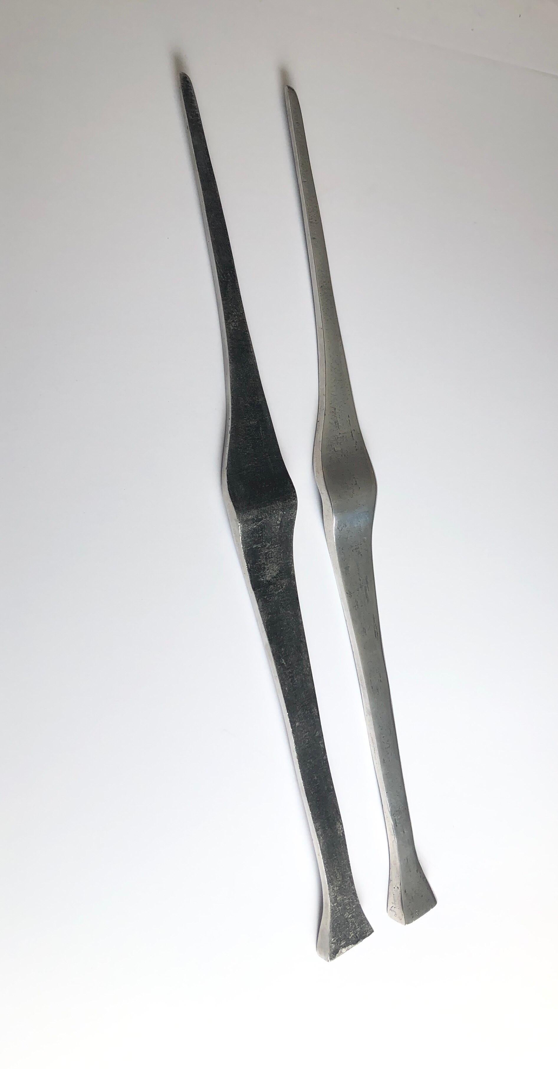 Aharon Bezalel Israeli Modernist Sculpture 2 Parts Minimalist Aluminum or Steel 5