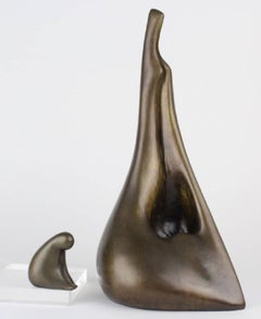 Rare AP Aharon Bezalel Israeli Modernist Mother and Child Bronze Sculpture Suite