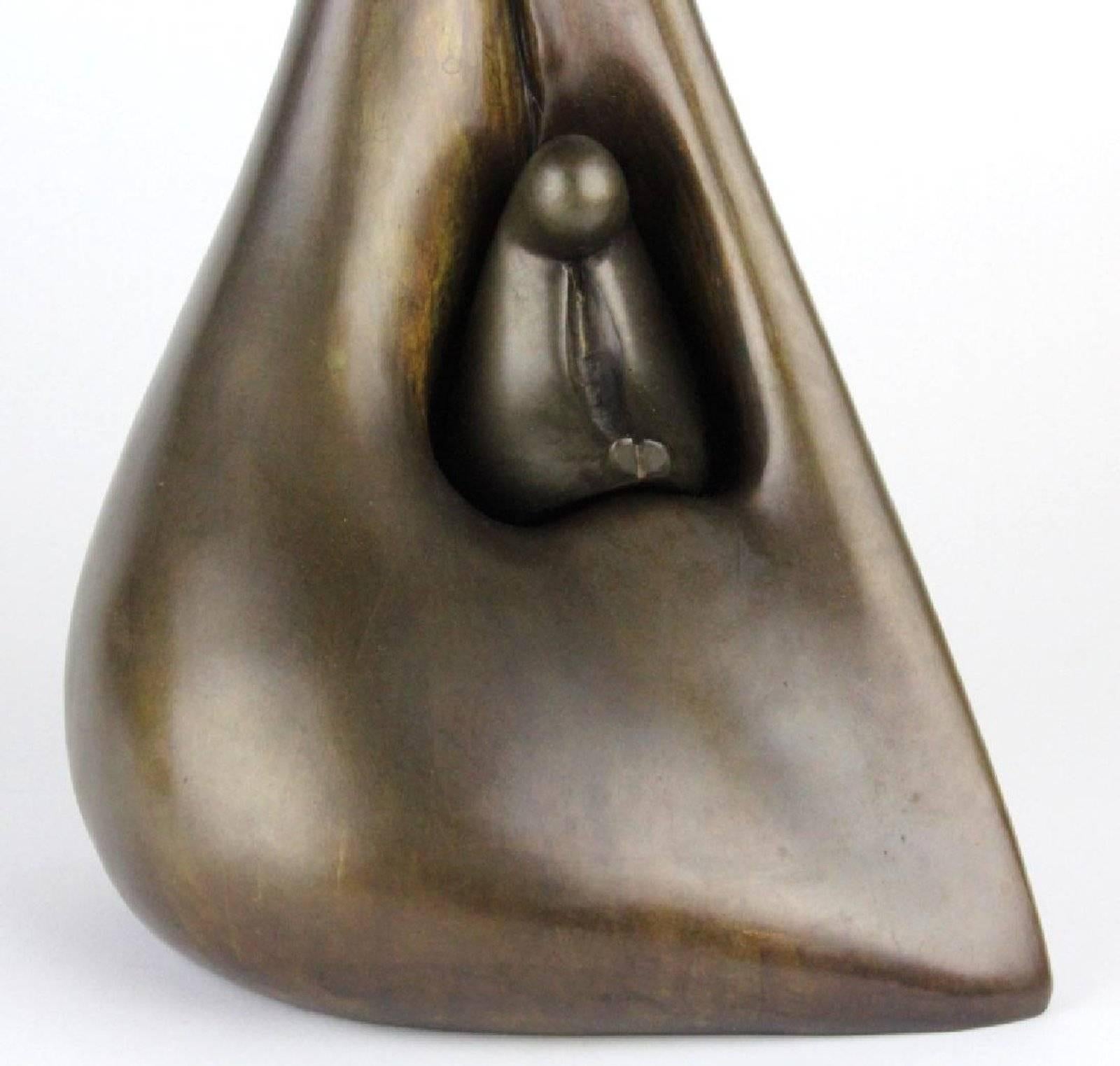 Rare AP Aharon Bezalel Israeli Modernist Mother and Child Bronze Sculpture Suite 3