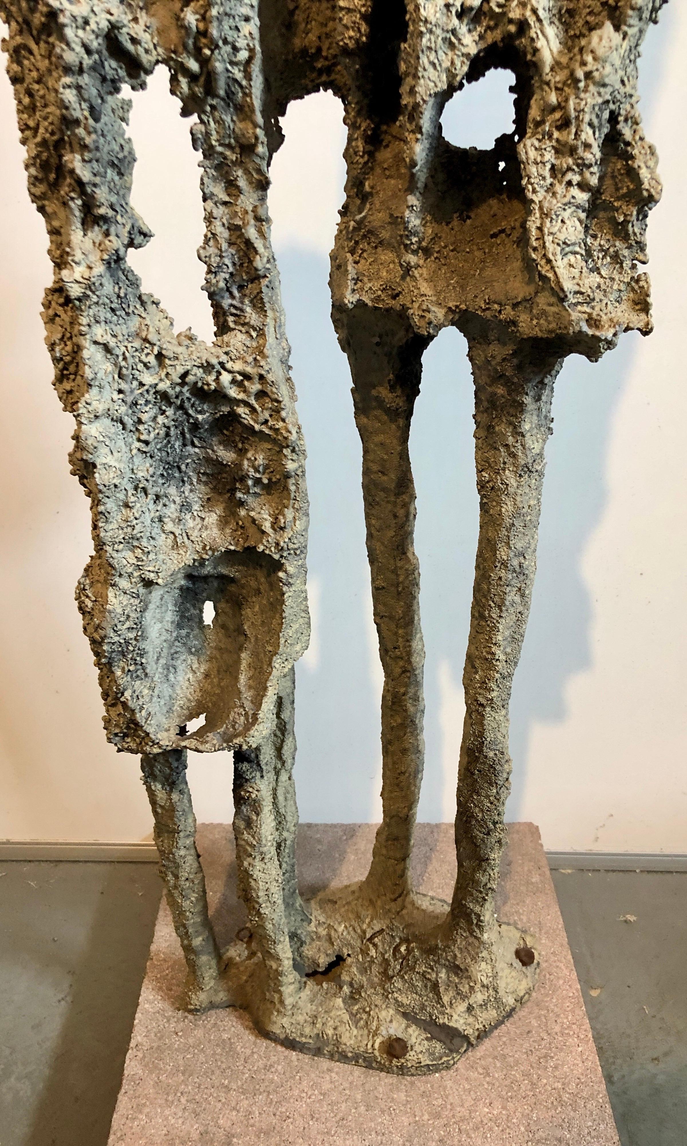 Rare Large Aharon Bezalel Israeli Modernist Unique Bronze Brutalist Sculpture 9