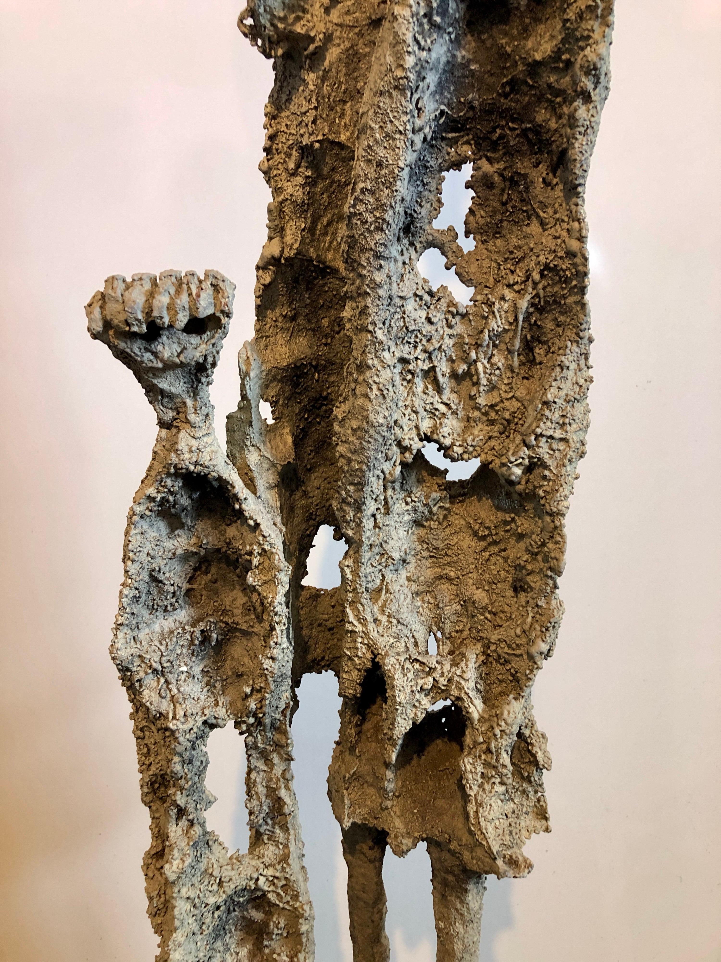Rare Large Aharon Bezalel Israeli Modernist Unique Bronze Brutalist Sculpture 10