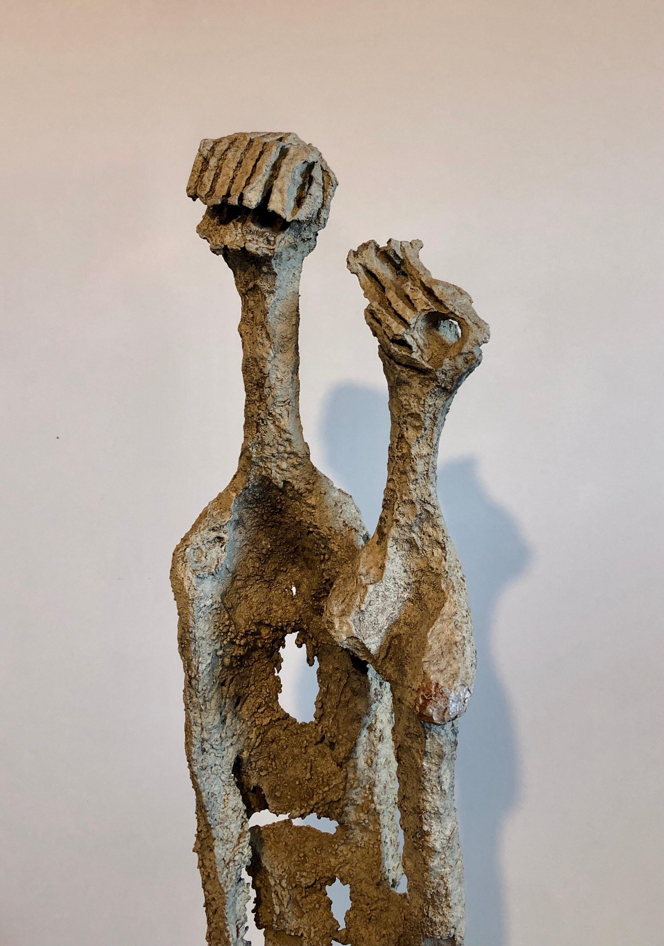 Rare Large Aharon Bezalel Israeli Modernist Unique Bronze Brutalist Sculpture 12