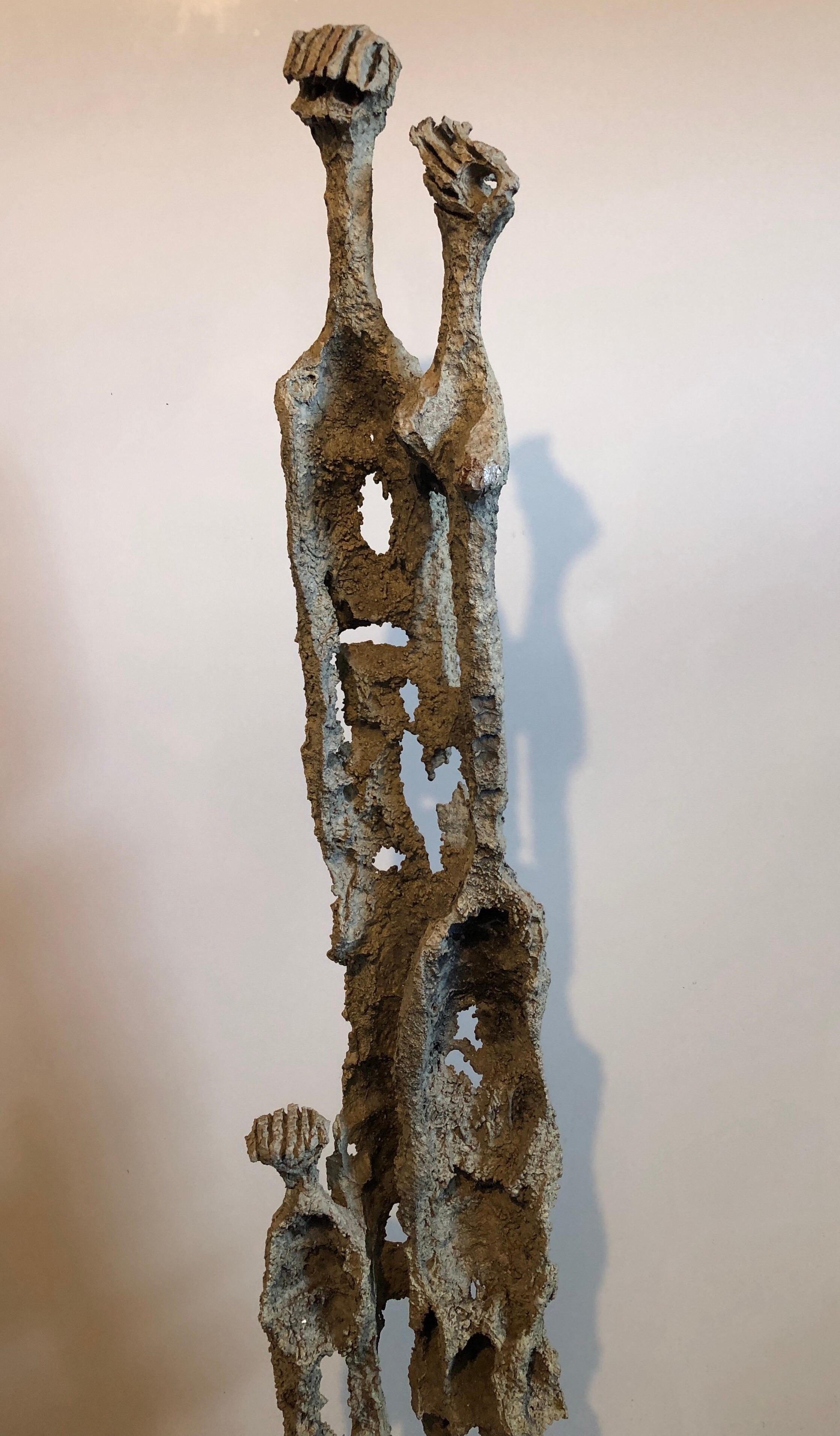 Rare Large Aharon Bezalel Israeli Modernist Unique Bronze Brutalist Sculpture 13