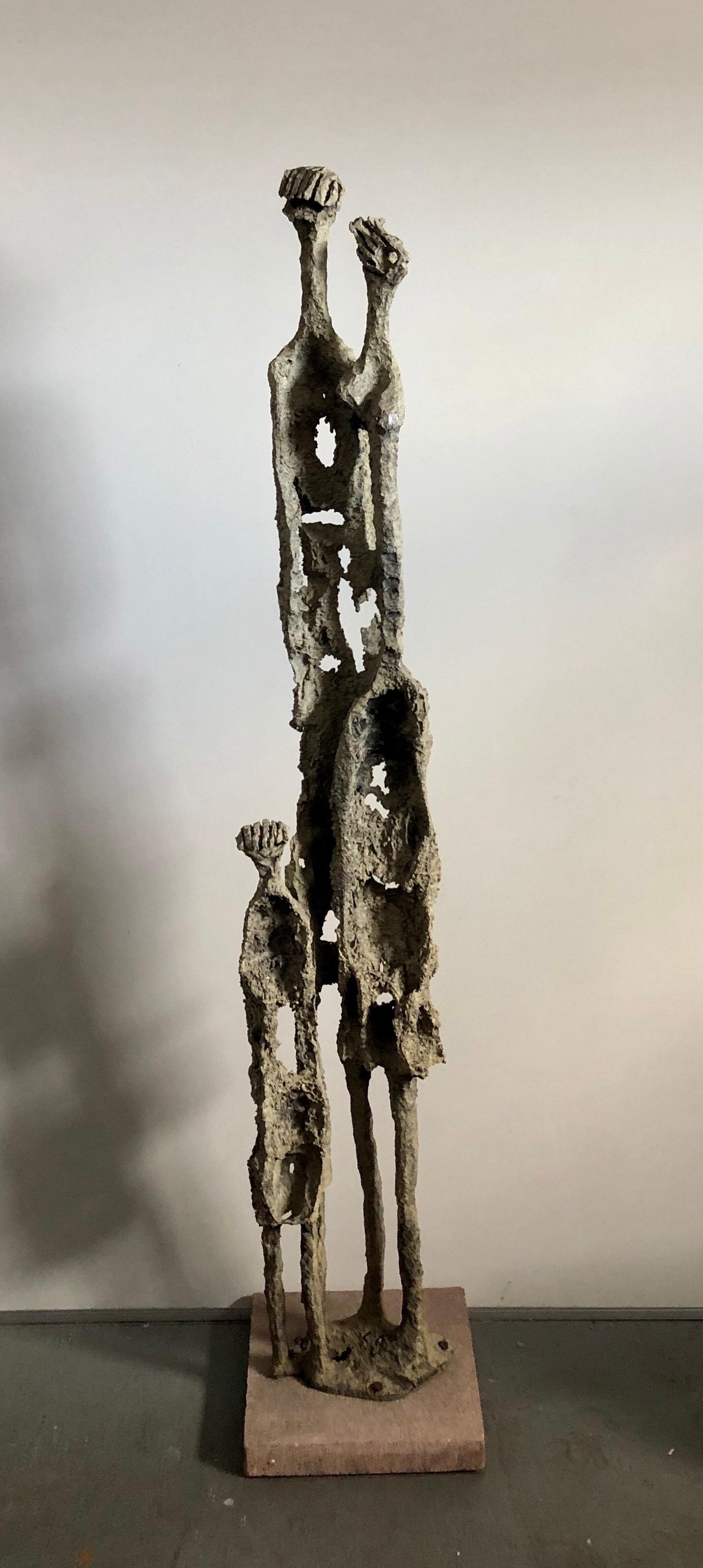 Rare Large Aharon Bezalel Israeli Modernist Unique Bronze Brutalist Sculpture 1