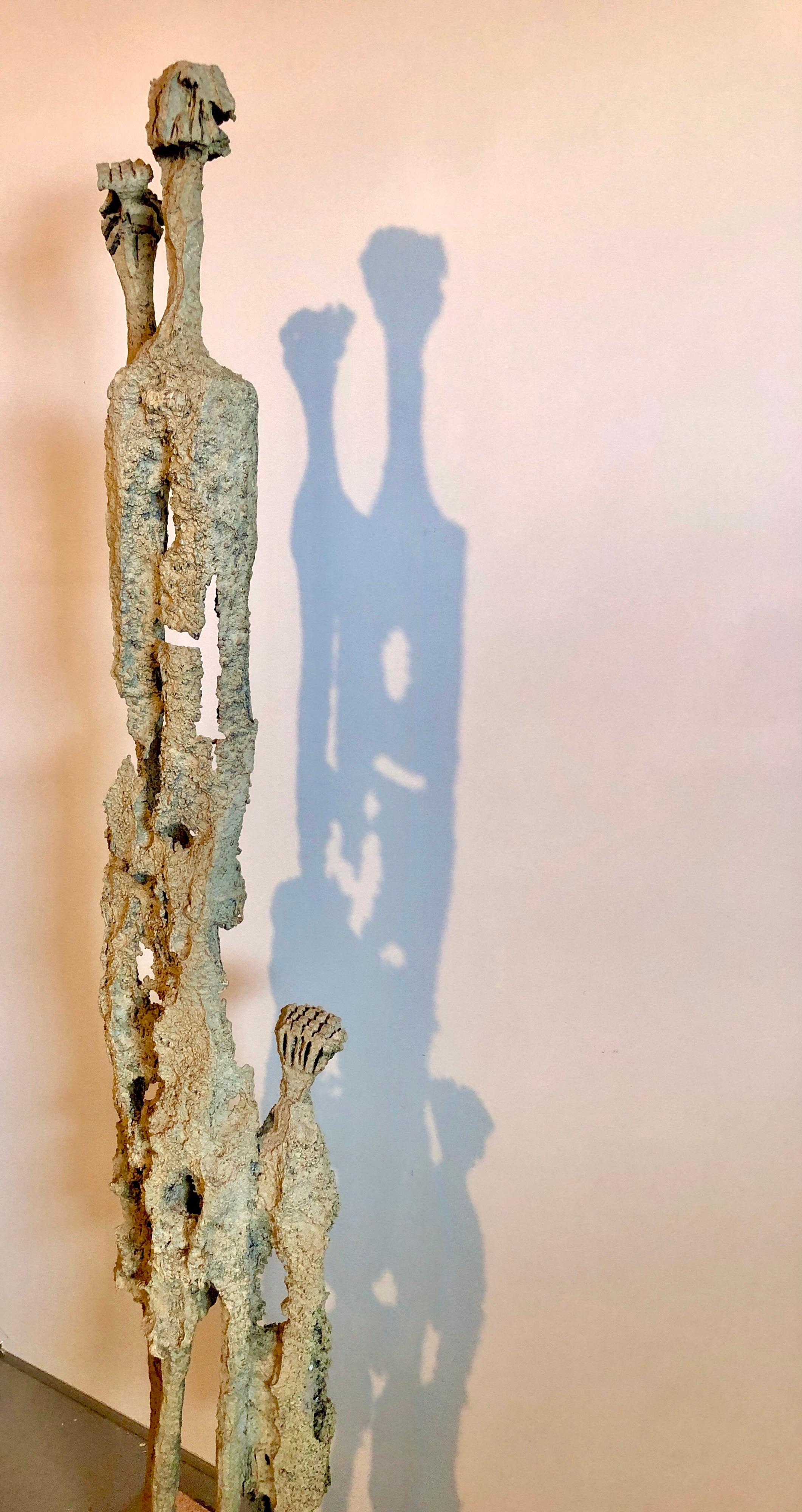 Rare Large Aharon Bezalel Israeli Modernist Unique Bronze Brutalist Sculpture 3