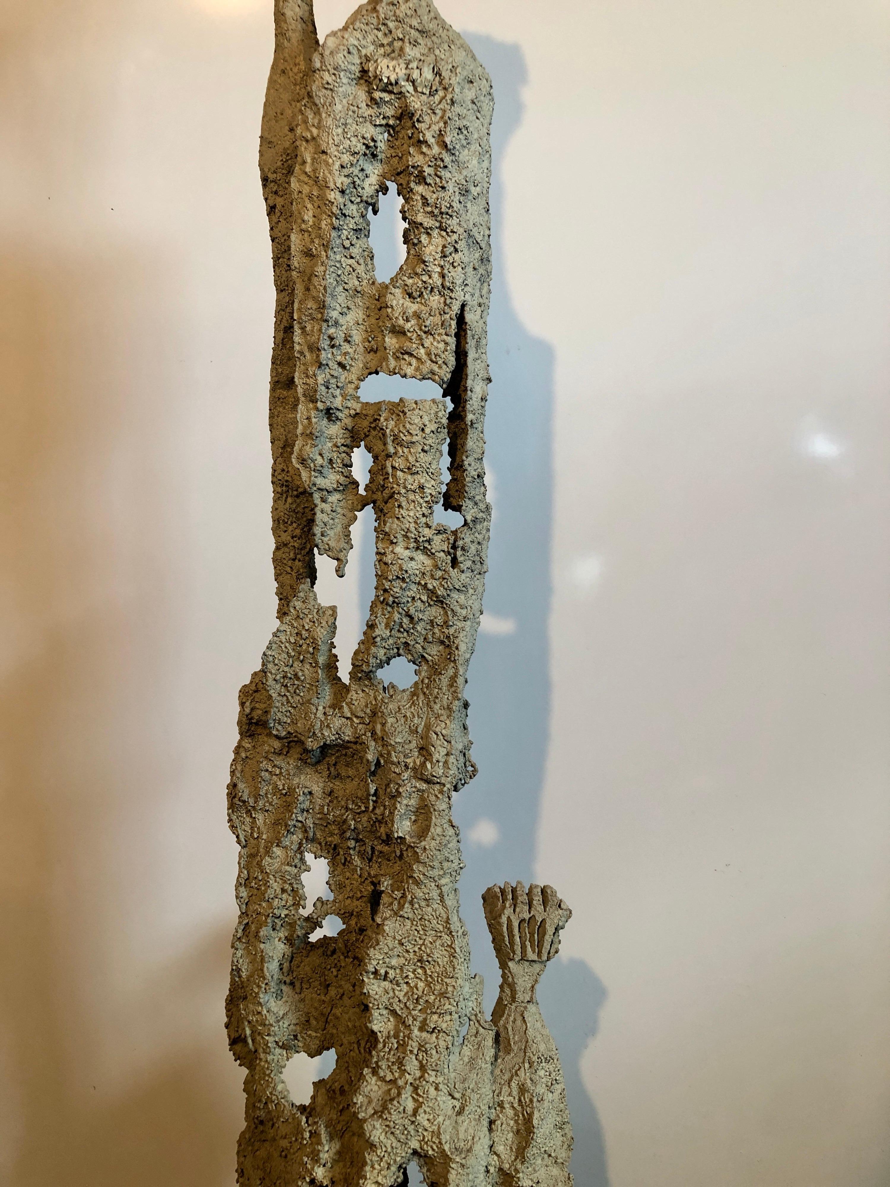 Rare Large Aharon Bezalel Israeli Modernist Unique Bronze Brutalist Sculpture 4