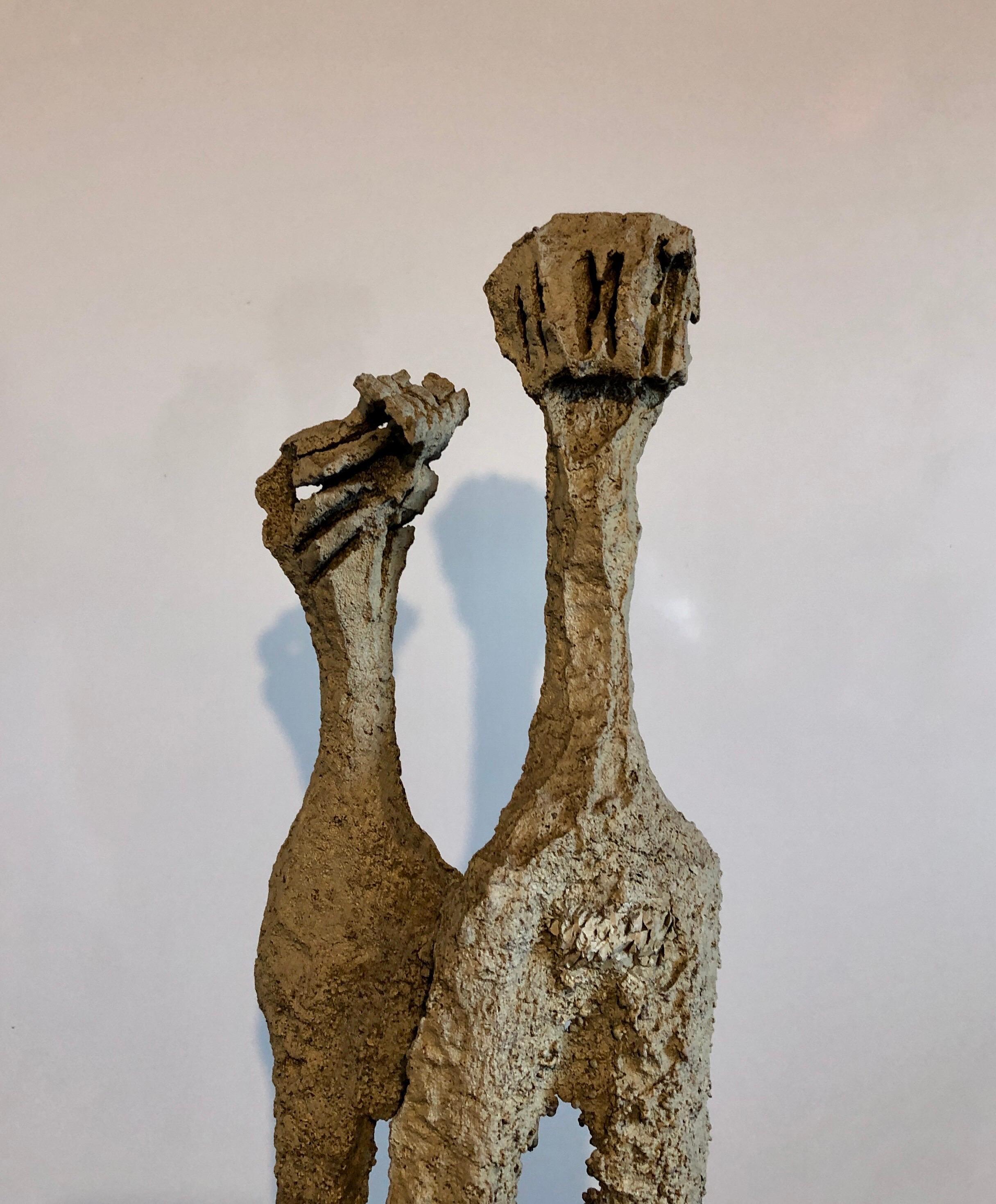 Rare Large Aharon Bezalel Israeli Modernist Unique Bronze Brutalist Sculpture 5