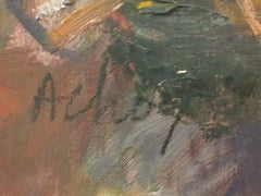 "Les Brindilles". Mid-Century Französisch Expressionist Öl auf Karton.