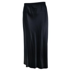 Ahlvar gallery, black silk midi skirt