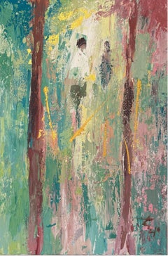 "AD 180" Pintura abstracta 47" x 31" pulgadas por Ahmed Dafrawy