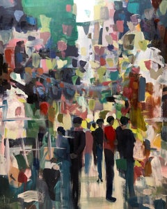 "Cairo 2" Abstract Painting 39" x 28" inch by Ahmed Dafrawy