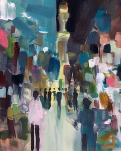 "Cairo 3" Abstract Painting 31.5" x 24" inch by Ahmed Dafrawy