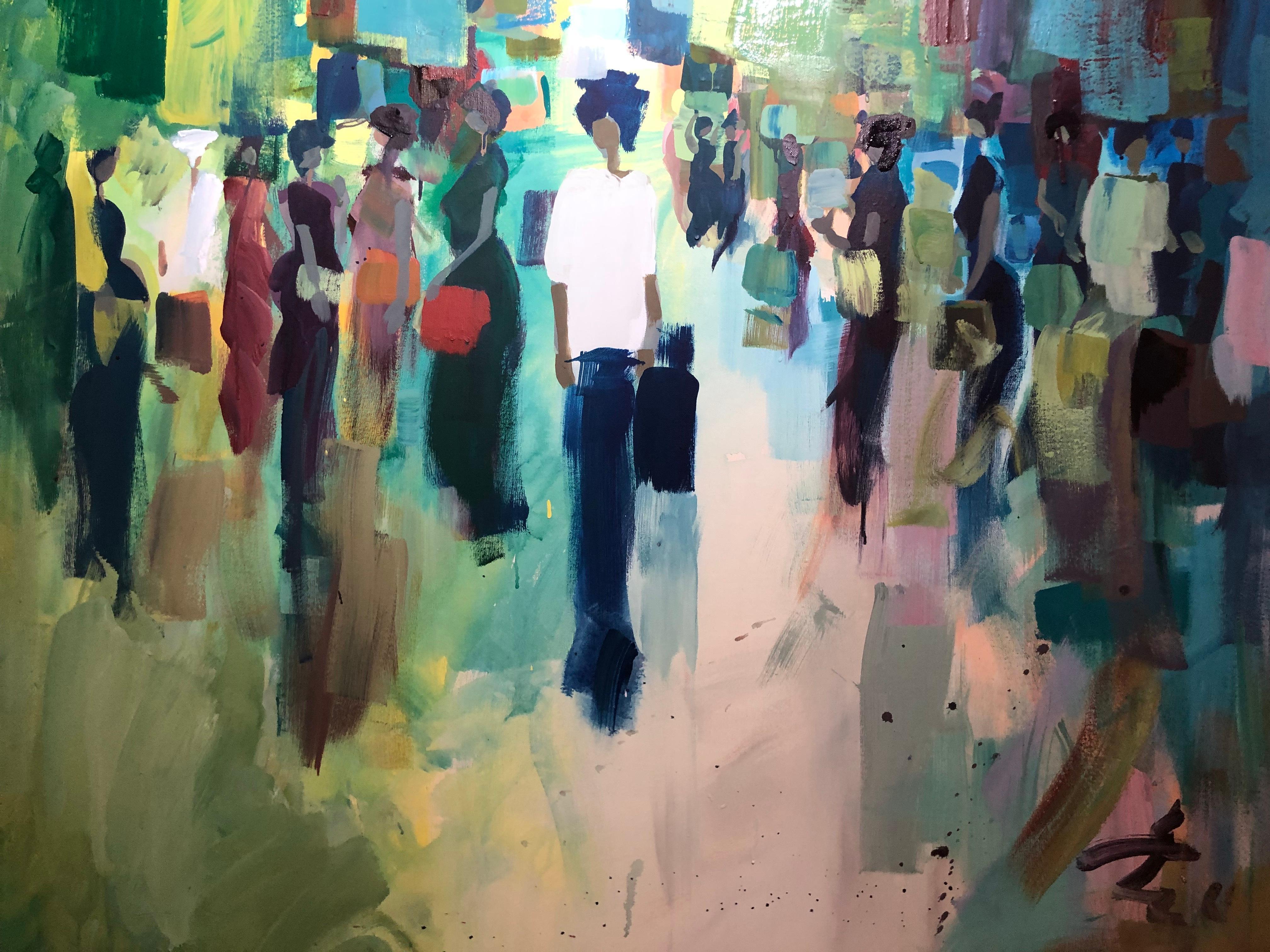 Pittura astratta "Il Cairo", 39" x 47" pollici di Ahmed Dafrawy 

Il percorso accademico di Dafrawy nel campo delle belle arti è iniziato nel 2014, quando ha ricevuto il certificato di completamento del corso di disegno presso la Facoltà di Arte e
