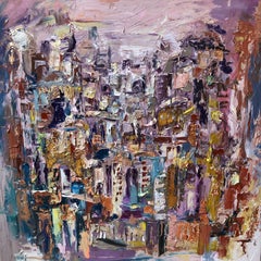 „Cells from a Capital“ Gemälde 59" x 59" Zoll von Ahmed Dafrawy 