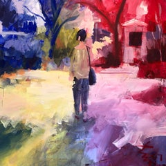 "Crossroad" Abstract Painting 51" x 47" inch by Ahmed Dafrawy