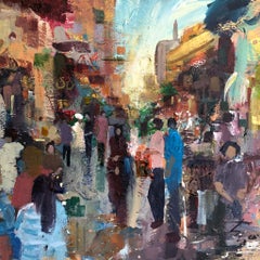 "Locked In Her Presence" Abstract Painting 24" x 24" inch by Ahmed Dafrawy