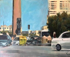 "Lost In Her Reality" Figurative Malerei 39" x 47" Zoll von Ahmed Dafrawy