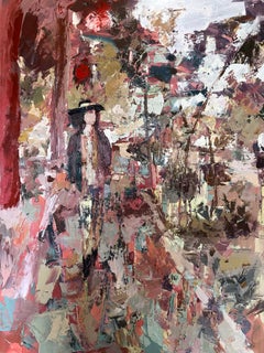 "Paradise Forever" Abstract Oil Painting 47" x 31" inch by Ahmed Dafrawy