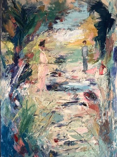 "Poems Of Absence" Abstract Oil Painting 47" x 31" inch by Ahmed Dafrawy