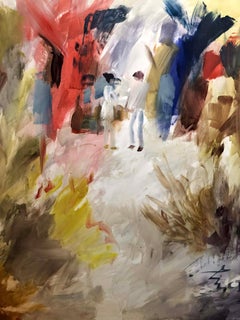 Peinture abstraite "Simply United" 47" x 39" pouces par Ahmed Dafrawy