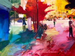 "Street Vibes" Abstract Painting 47" x 71" inch by Ahmed Dafrawy
