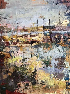 "The Nile" Abstract Oil Painting 24" x 18" inch by Ahmed Dafrawy