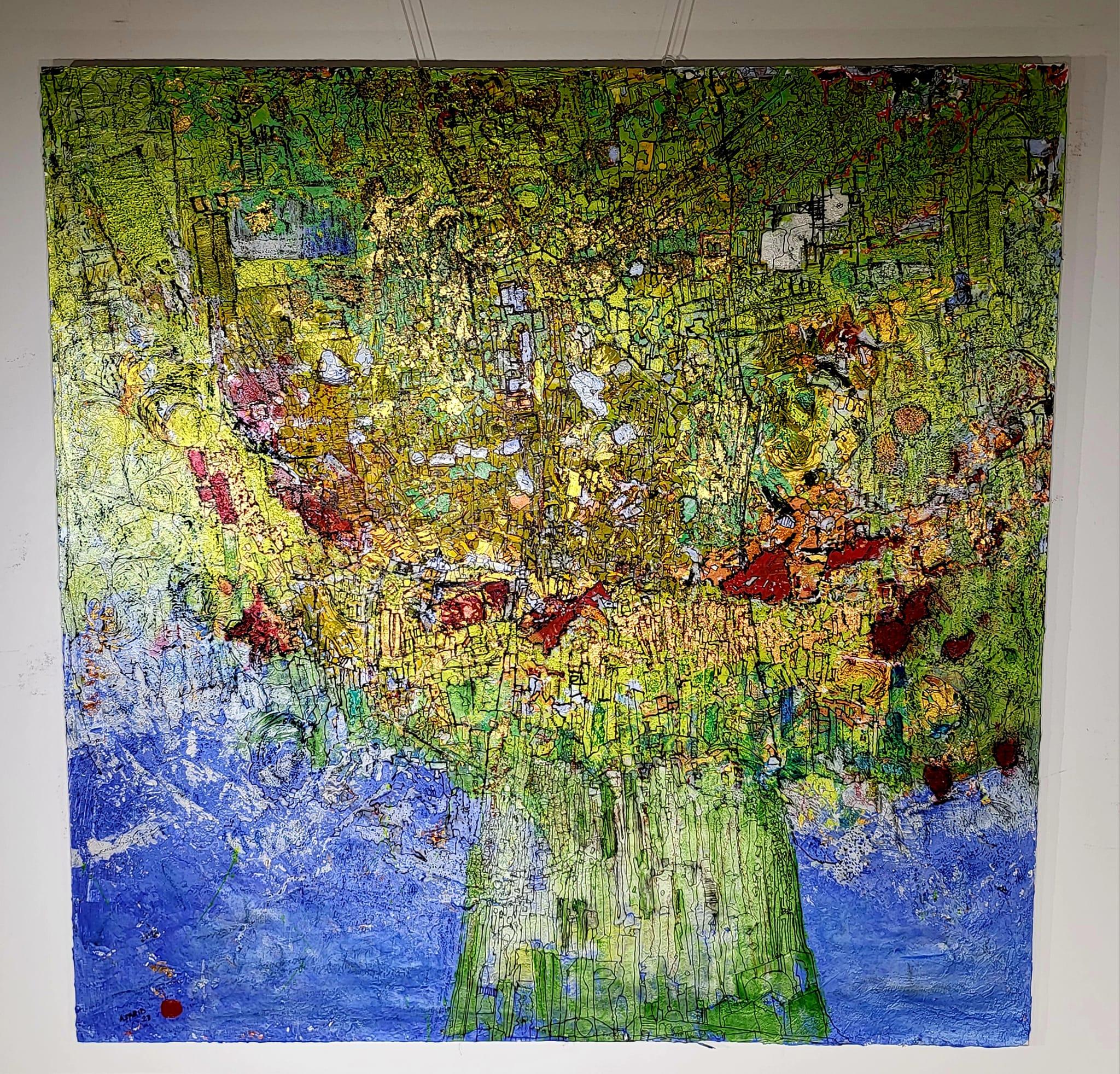 Abstraktes Gemälde „Arboreal“ aus Mischtechnik 59