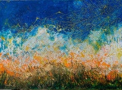 "Ponti di bellezza" Pittura a tecnica mista 57" x 79" pollici di Ahmed Farid