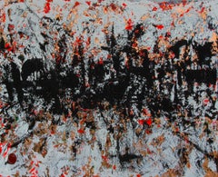 "Chasm" Abstract Mixed Media Painting 20" x 28" inch by Ahmed Farid