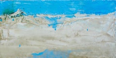 "Nuvole I" Pittura astratta a tecnica mista 12" x 39" pollici di Ahmed Farid