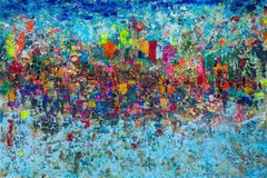 "Colors of the City" Painting 39" x 59" inch by Ahmed Farid 