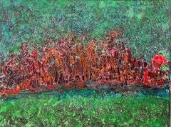 Abstraktes Gemälde „Emergence“ 59" x 79" Zoll von Ahmed Farid