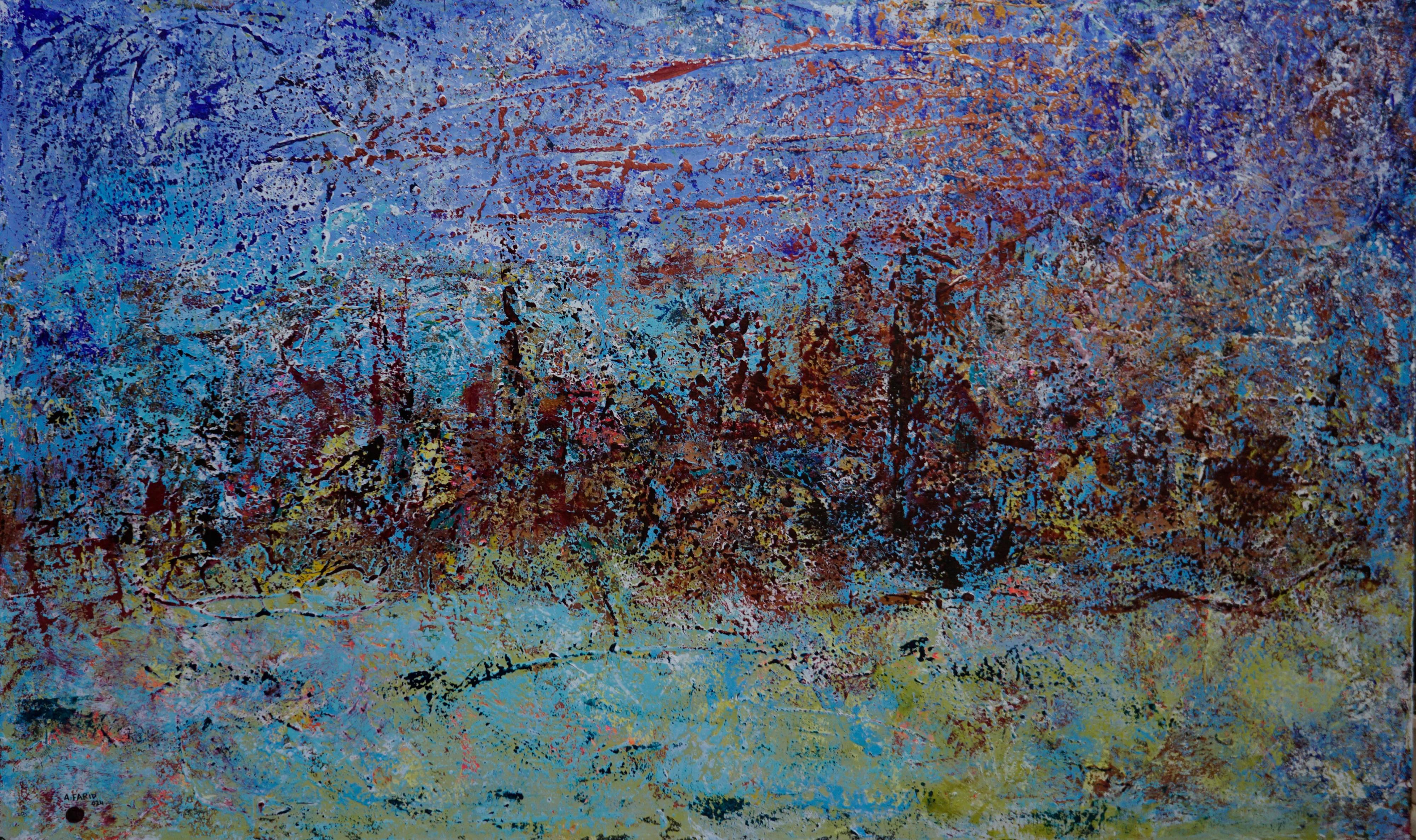"Flurry II" Peinture abstraite technique mixte 47" x 79" pouces par Ahmed Farid

Signé et daté par l'artiste
techniques mixtes sur toile

Né en 1950 au Caire, en Égypte, où il vit et travaille actuellement, Farid est un peintre égyptien autodidacte