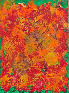 "Forest Fire I" Abstract Painting 31" x 24" inch by Ahmed Farid 