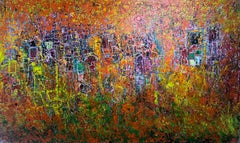 "Glory" Abstract Mixed Media Painting 47" x 79" inch by Ahmed Farid