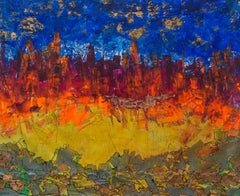 "Inferno" Painting 61" x 75" inch by Ahmed Farid
