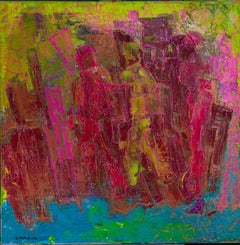 "Spirito inimitabile" Pittura a tecnica mista 31" x 31" pollici di Ahmed Farid