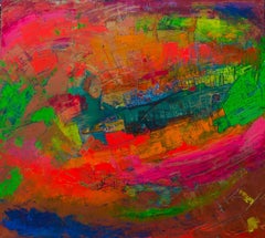 Abstraktes Gemälde „Invigorate“ 67" x 79" Zoll von Ahmed Farid 