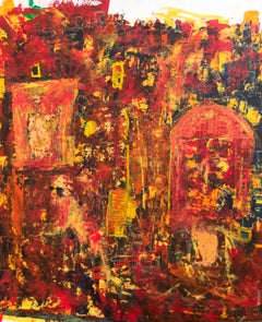 "Passaggio IV" Pittura astratta 51" x 35" pollici di Ahmed Farid