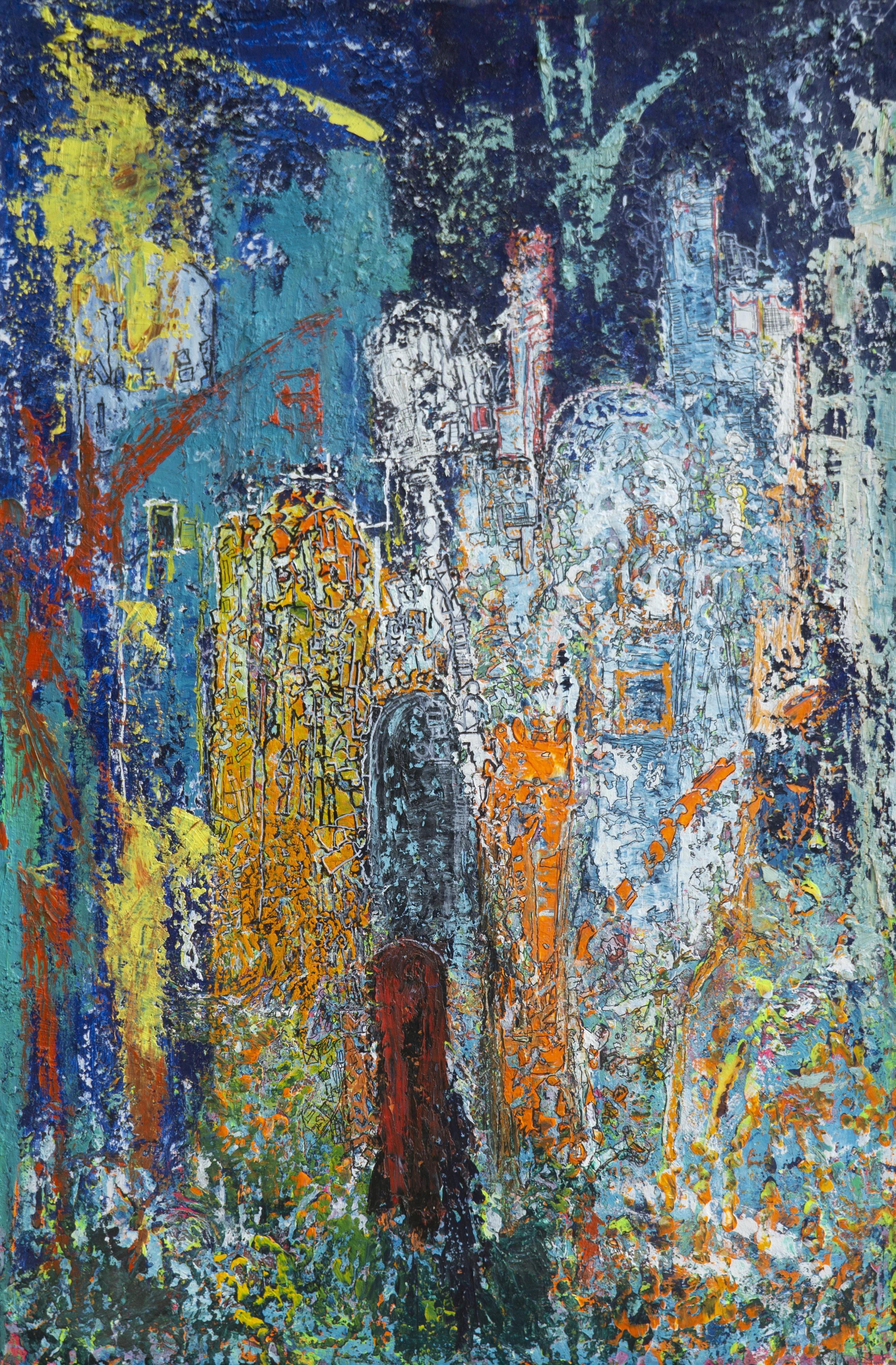 "Risen" Abstract Mixed Media Painting 51" x 33.5" inch by Ahmed Farid

mixed media on wood

Born in Cairo, Egypt, in 1950 where he currently lives and works, Farid is an autodidact Egyptian painters who trained privately in immersion apprenticeship