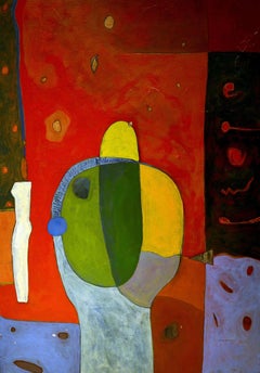 Abstraktes Gemälde „Abstrakte Kopf“ 47" x 33,5" Zoll von Ahmed Gaafary