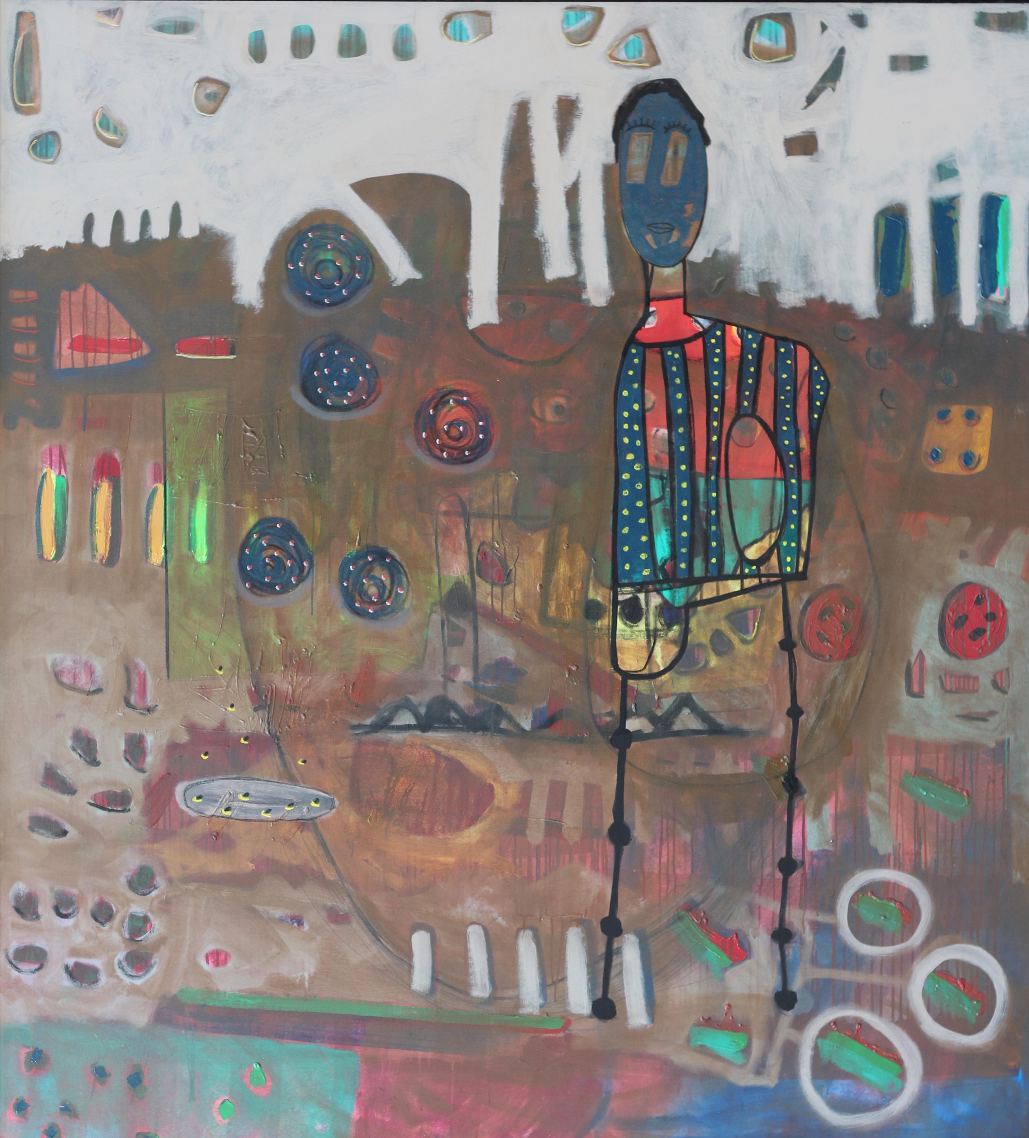 "Calle" Peinture 79" x 71" pouces par Ahmed Gaafary