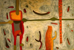Abstraktes Gemälde „Engagement“ 33,5" x 47" Zoll von Ahmed Gaafary