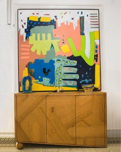 "Geography" Abstract Acrylic Painting 59"x59"inch by Ahmed Gaafary