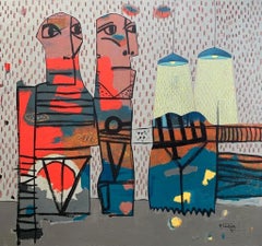 "Lumina II" Peinture abstraite 39" x 35" pouces par Ahmed Gaafary