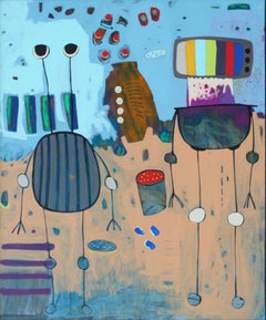 "Telepathy" Painting 79" x 65" inch by Ahmed Gaafary