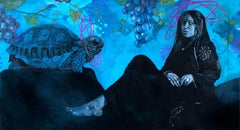 "Ascetismo" Pittura figurativa 16" x 30" pollici di Ahmed Saber