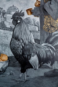 "Conversation at Dawn" Painting 31" x 47" inch by Ahmed Saber