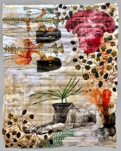 "Hymn of Osiris II" (FRAMED) Painting on Papyrus 22"" x 16" inch by Ahmed Saber