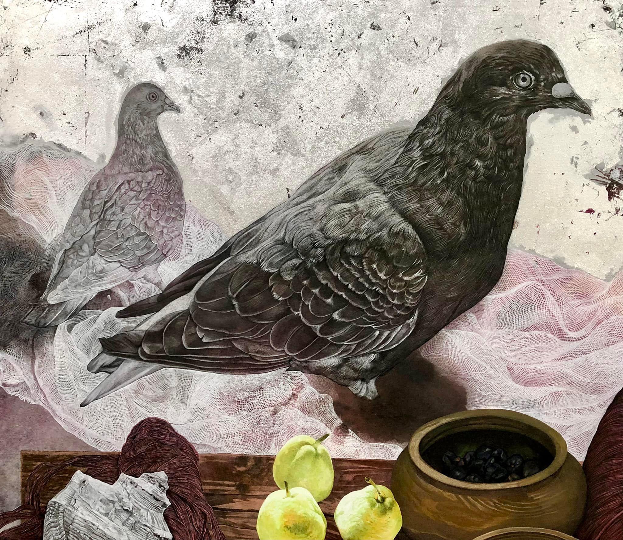 paintings of pigeons